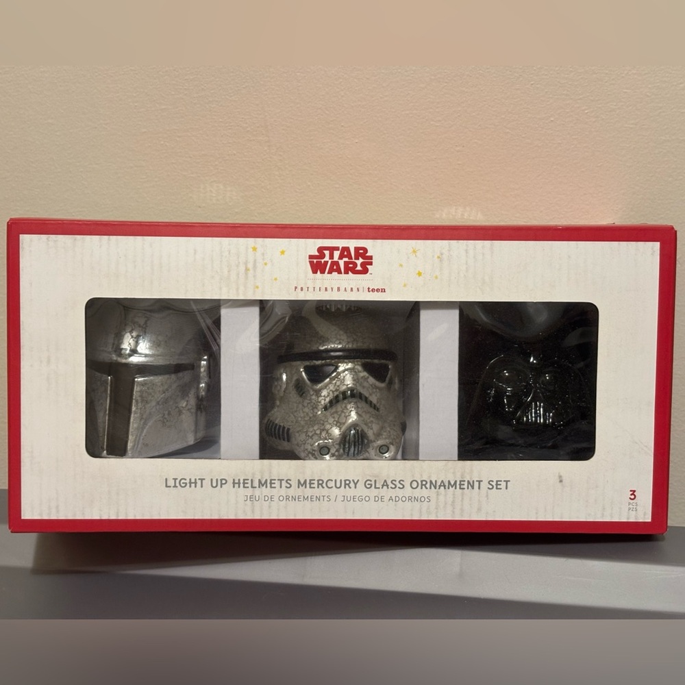 Star Wars Mercury Glass Ornament Trio by Hallmark. (Pottery Barn Teen). NIB